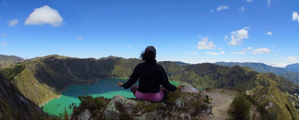 Quilotoa volcano lake, Ecuador